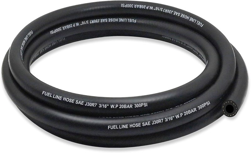 ZONBANG 3/16 Fuel Line, NBR Rubber 3/16 Fuel Hose Nylon Braided, Fuel Line Hose for Automotive Vehicles(5FT) - Image 1